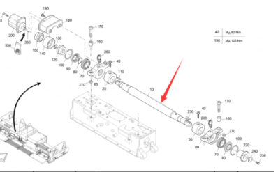 Vö Paver  Main engine vibration transmission shaft part number 4622012493