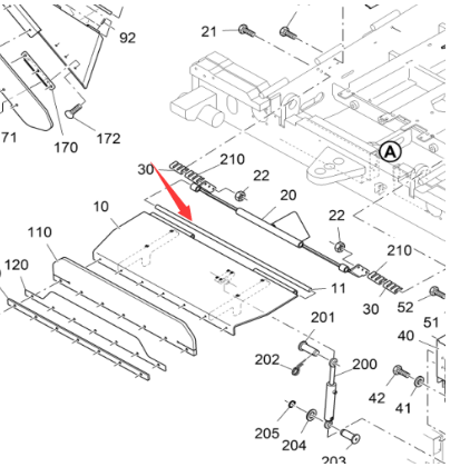 Vö Paver    Hopper front flap pin part number 9610239302