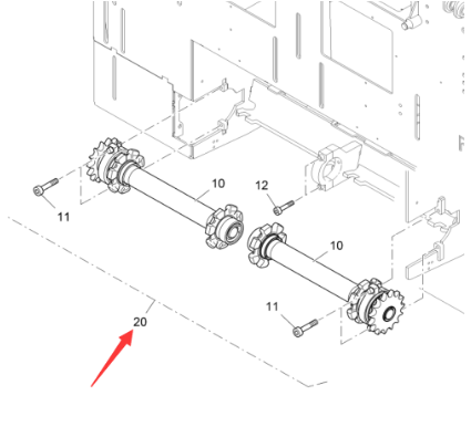 Vö Paver   Scraper sprocket shaft kit part number 2057941