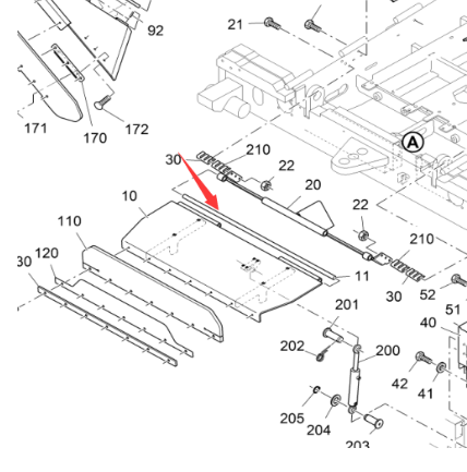 Vö Paver  Hopper front flap pin part number 9610239302