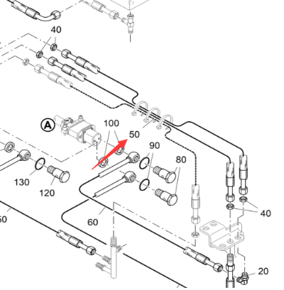 Vö Paver   Screed hydraulic oil pipe part number 2228155