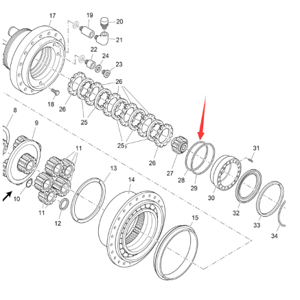 Vö Paver   Traveling reducer sealing ring part number 2005869