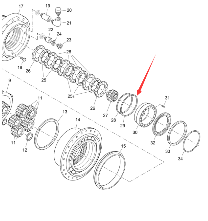 Vö Paver   Traveling reducer sealing ring part number  2005870