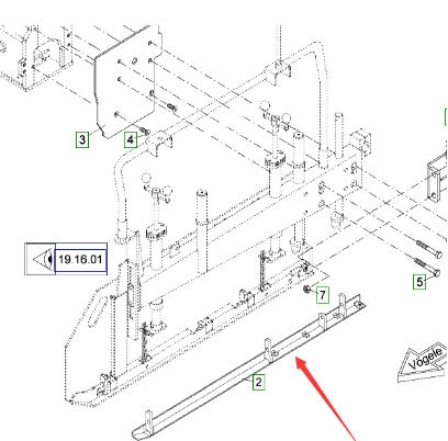 Vö Paver  Right board sliding shoe part number 2012153