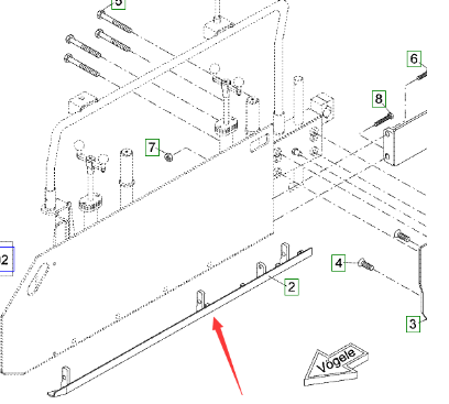 Vö Paver  Left board sliding shoe part number 2012154