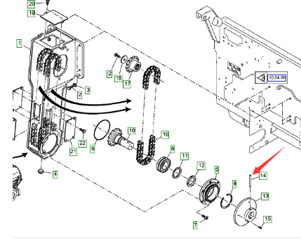Vö Paver  Tensioner pin part number 9510421481