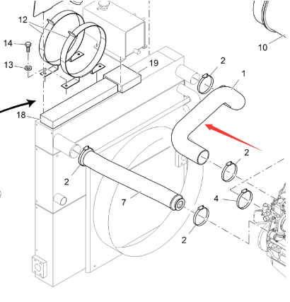 Vö Paver Intercooler tube 1 part number 2036707