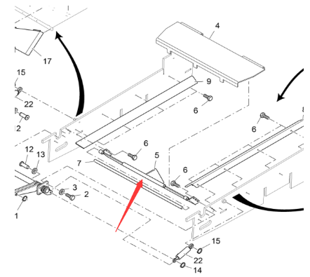 Vö Paver   Hydraulic front flap pin shaft part number 460243617