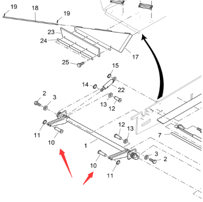 Vö Paver   Front flap pin part number 460203224