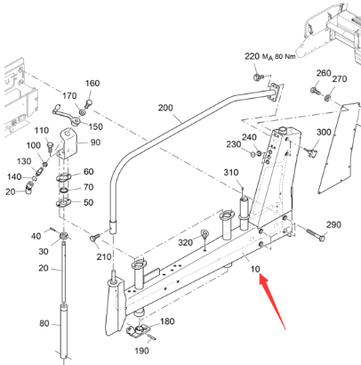 Vö   Paver  Left crossbeam part number 2315156
