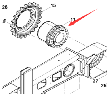 DYNAPAC walking reducer part number SD2530CS