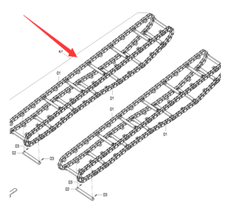 DYNAPAC  Scraper large chain part number SD2530CS