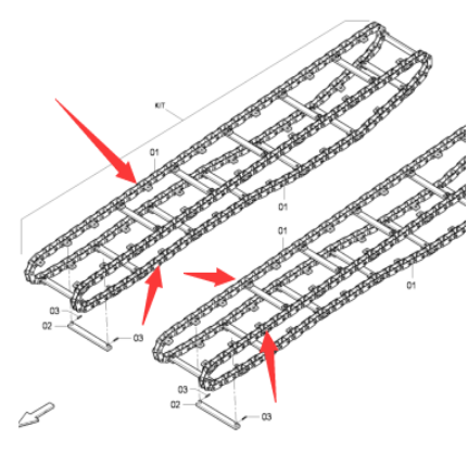 DYNAPAC scraper large chain part number 4812028518