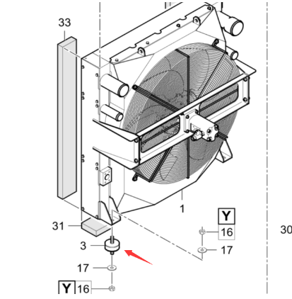 DYNAPAC water tank damping block part number D930458510