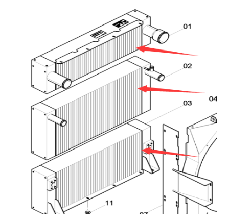 DYNAPAC paver intercooler part number 4812038689