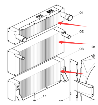 Dynapac hydraulic oil radiator part number 4812036047