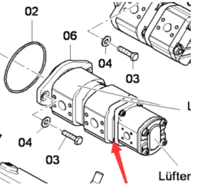DYNAPAC scraper fan triple hydraulic pump part number 4812026524