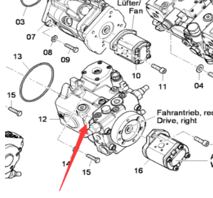 DYNAPAC paver accessories right walking pump supply part number 4812026140