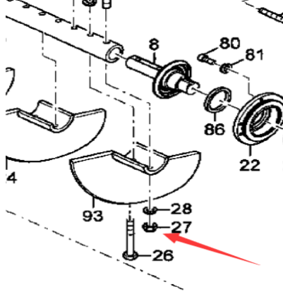 DYNAPAC F182CS paver accessory blade nut part number 62153940