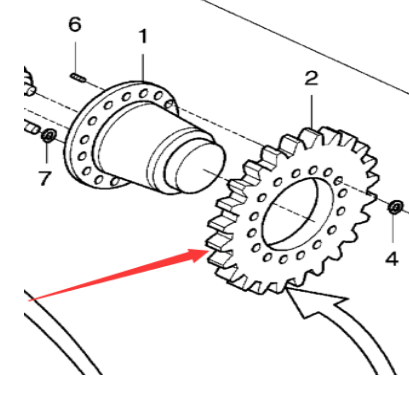 DYNAPAC walking drive gear tooth part number 755170610