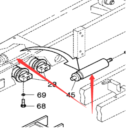 DYNAPAC walking track tension cylinder part number 952643626