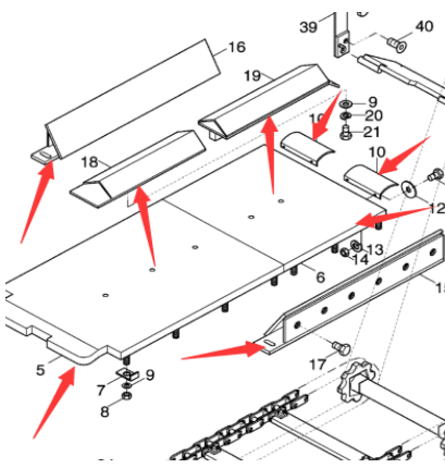 DYNAPAC scraper large chain edge protection part number 758061510