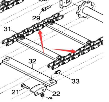 DYNAPAC scraper large chain part number: 933023072