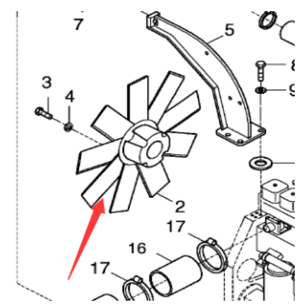 DYNAPAC cooling fan part number 95055147