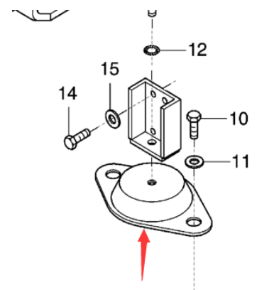 Dynapac engine foot rest part number 966613800