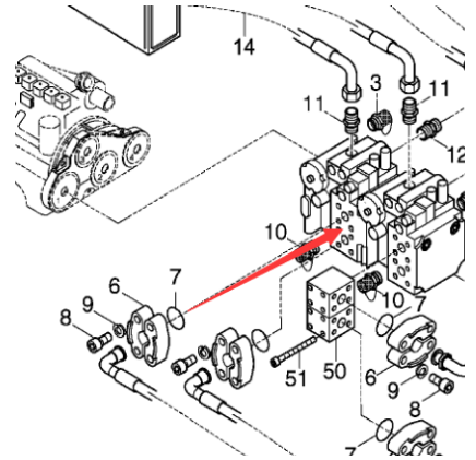 Dana Parker scraper dual pump part number 967045544