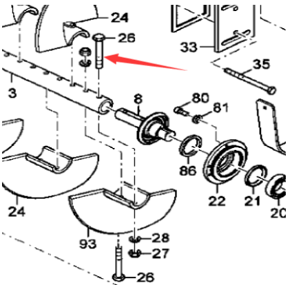 Spreader blade bolt part number 49901173