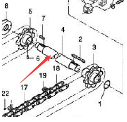 Paver accessories scraper sprocket shaft part number 774060725