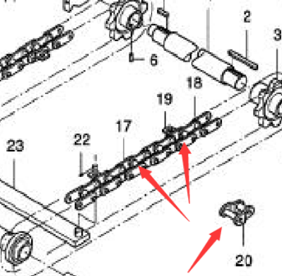 Paver parts maintenance scraper large chain part number D933023062