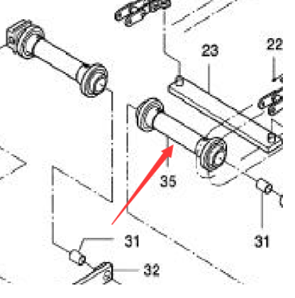 Scraper guide wheel assembly part number 750130600