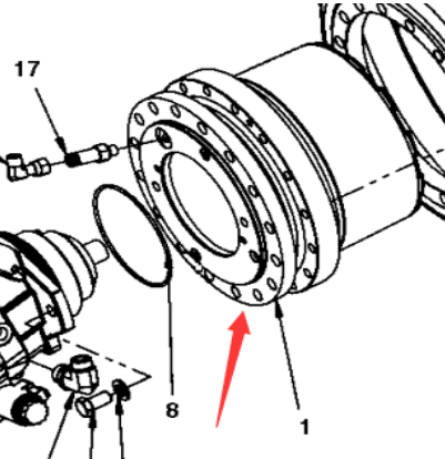Roller travel motor reducer part number 390604