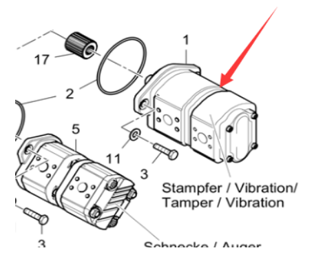 Rammer vibration double gear pump part number/481201022