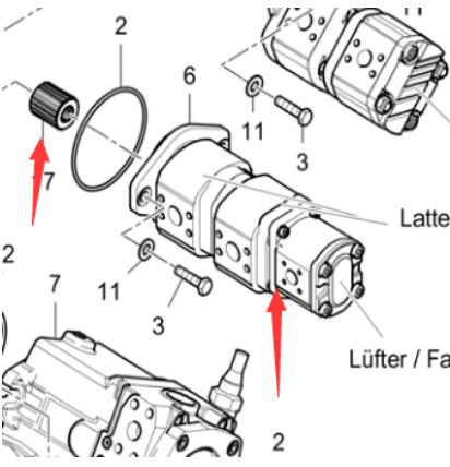 Scraper fan triple gear pump part number/4812012020