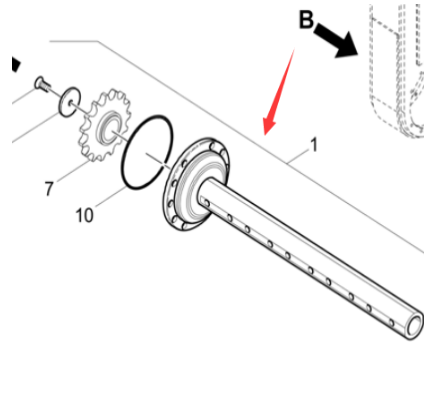Paver accessories: main mixing shaft part number: 4812016497