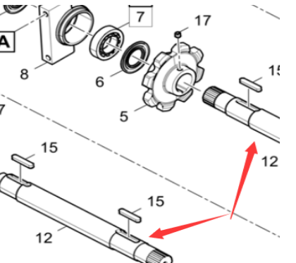 F2500WS paver scraper sprocket shaft part number/4812029546
