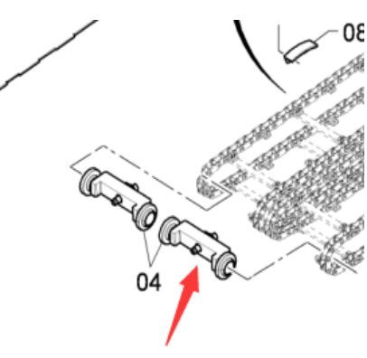Scraper front guide wheel assembly manufacturer part number/4812026816