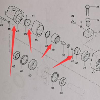 Left expansion plate hammer motor part number/D966136306