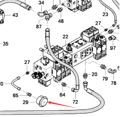 Hydraulic pressure gauge part number/D956201111