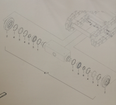 Scraper front guide wheel axle repair kit part number/4812270358