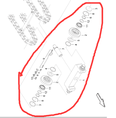 Scraper large chain driven wheel assembly part number/4812026817