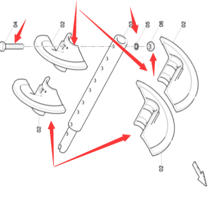 640MM spiral shaft repair kit left part number/4720000818