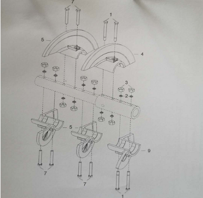 380-5 blade spiral shaft spiral blade repair kit, right part number 4812273278