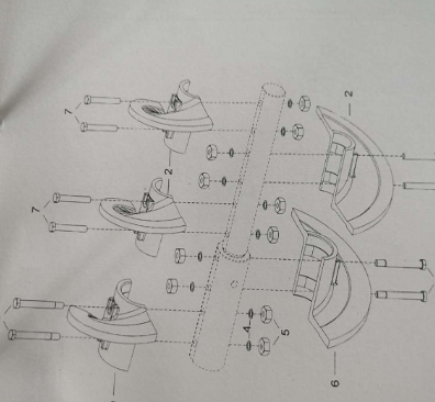 380-5 blade spiral shaft spiral blade repair kit left part number 4812273276