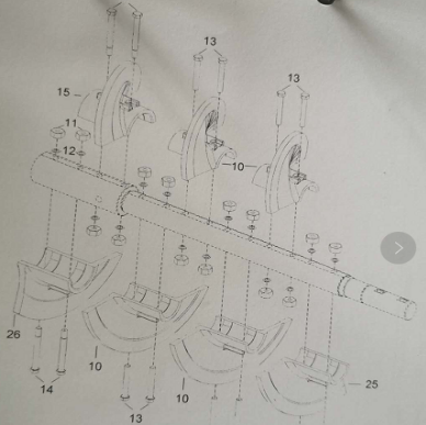 380-7 spiral shaft spiral blade repair kit left part number 4812273321