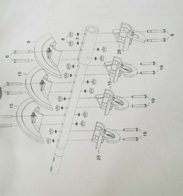 430-7 Spiral shaft spiral blade repair kit right part number 4812273279