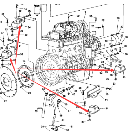 Engine support foot pad part number 4700387128